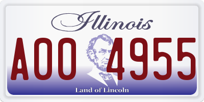 IL license plate A004955