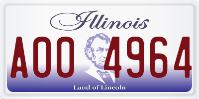 IL license plate A004964