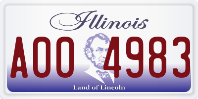 IL license plate A004983