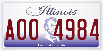 IL license plate A004984