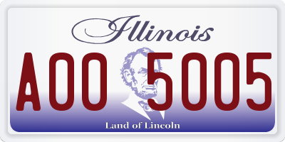 IL license plate A005005