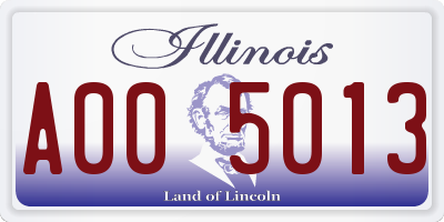 IL license plate A005013