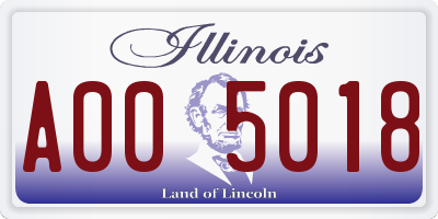 IL license plate A005018