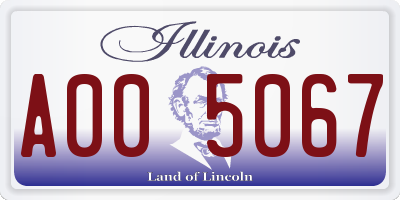 IL license plate A005067