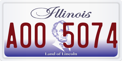 IL license plate A005074