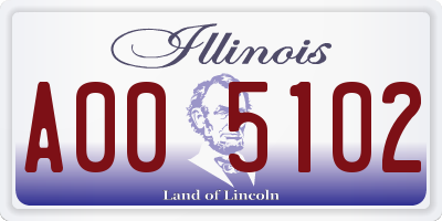 IL license plate A005102