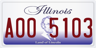 IL license plate A005103