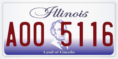IL license plate A005116