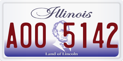 IL license plate A005142