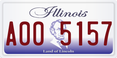 IL license plate A005157
