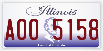 IL license plate A005158