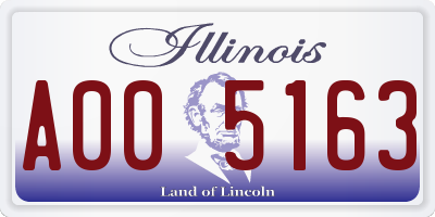 IL license plate A005163