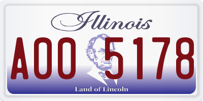 IL license plate A005178