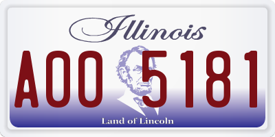 IL license plate A005181