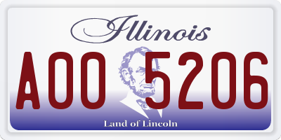 IL license plate A005206