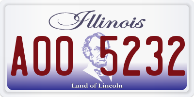 IL license plate A005232