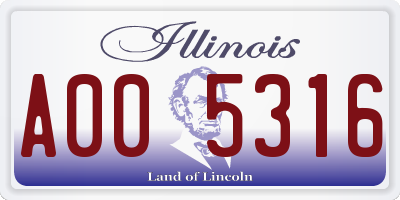 IL license plate A005316