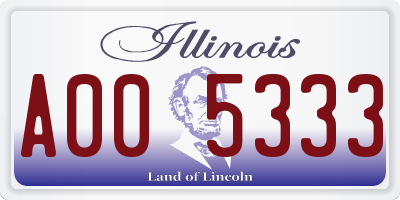 IL license plate A005333