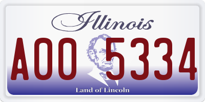 IL license plate A005334