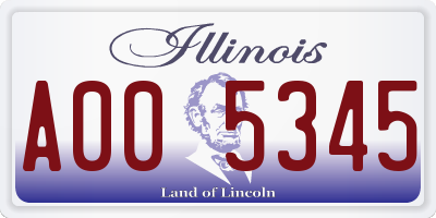 IL license plate A005345