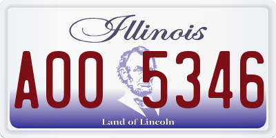 IL license plate A005346