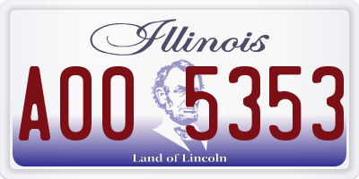 IL license plate A005353