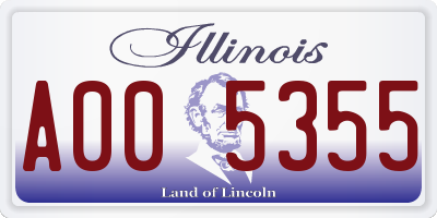 IL license plate A005355