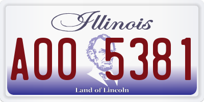 IL license plate A005381