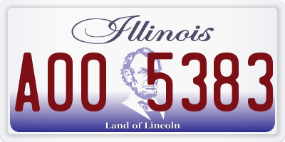 IL license plate A005383