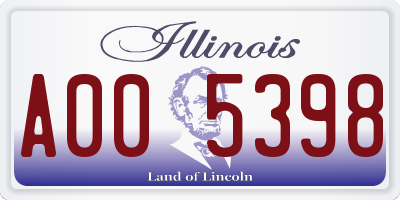 IL license plate A005398
