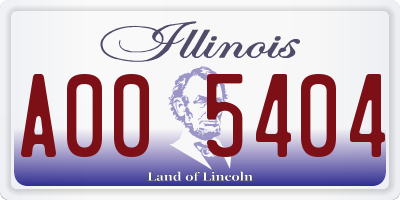 IL license plate A005404