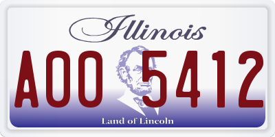 IL license plate A005412