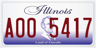 IL license plate A005417