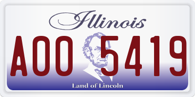 IL license plate A005419