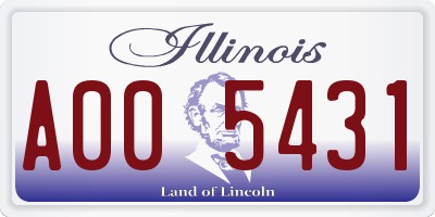 IL license plate A005431