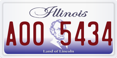 IL license plate A005434