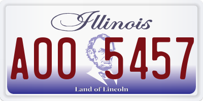 IL license plate A005457