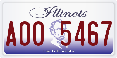 IL license plate A005467