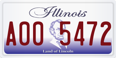 IL license plate A005472