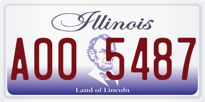 IL license plate A005487