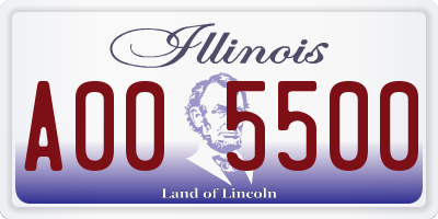 IL license plate A005500