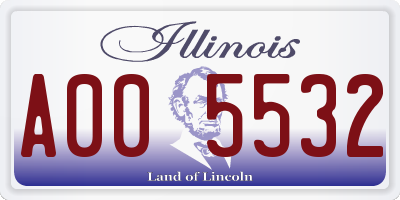 IL license plate A005532