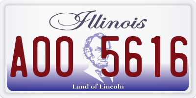 IL license plate A005616