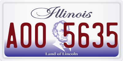 IL license plate A005635