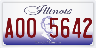IL license plate A005642