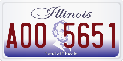 IL license plate A005651
