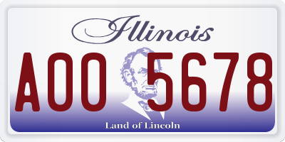 IL license plate A005678