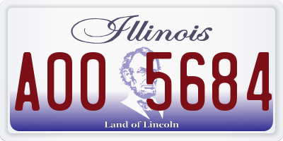 IL license plate A005684