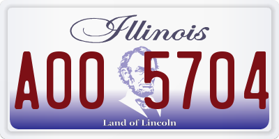 IL license plate A005704