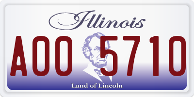 IL license plate A005710